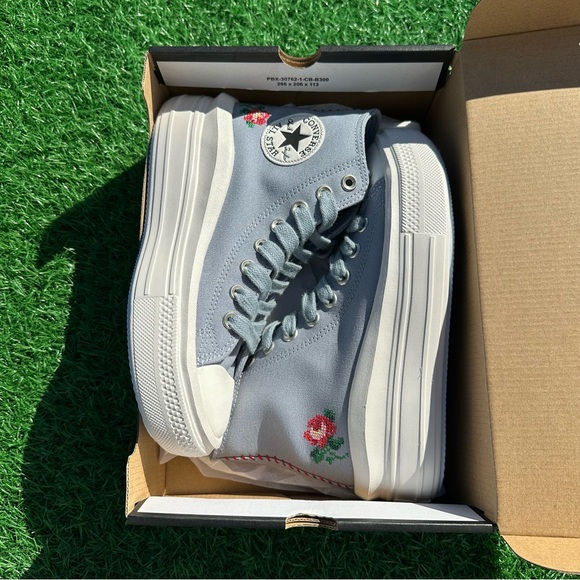 Converse Chuck Taylor All Star Move Hi Wet Stone Floral Embroidery - Picture 7 of 13